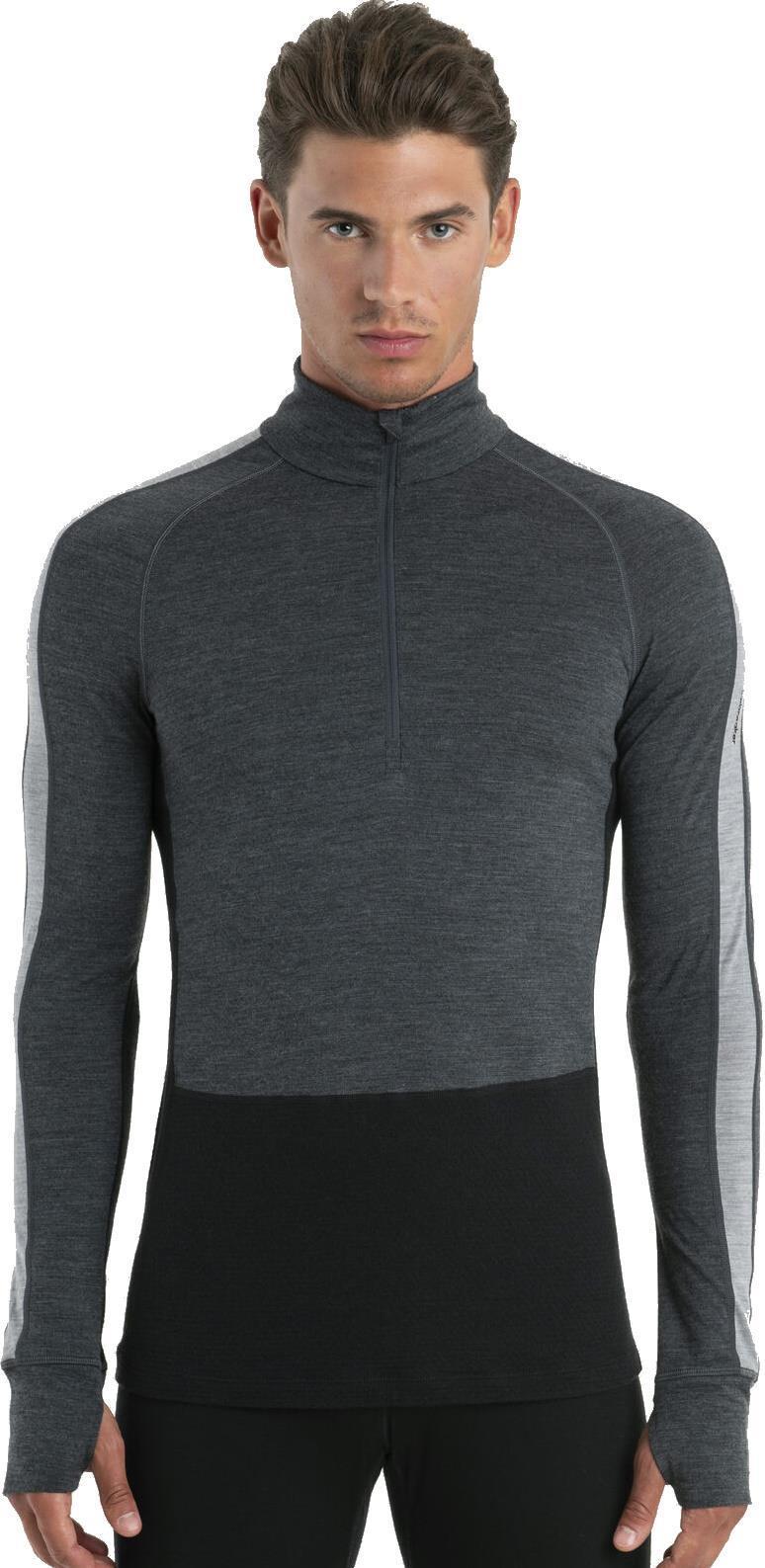 Merino 200 ZoneKnit LS Half Zip - Mens - jet heather / black / metro heather / cb 1