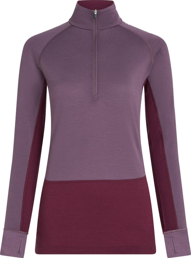 Merino 200 ZoneKnit LS Half Zip - Womens - dark berry / grey plum / cb 1
