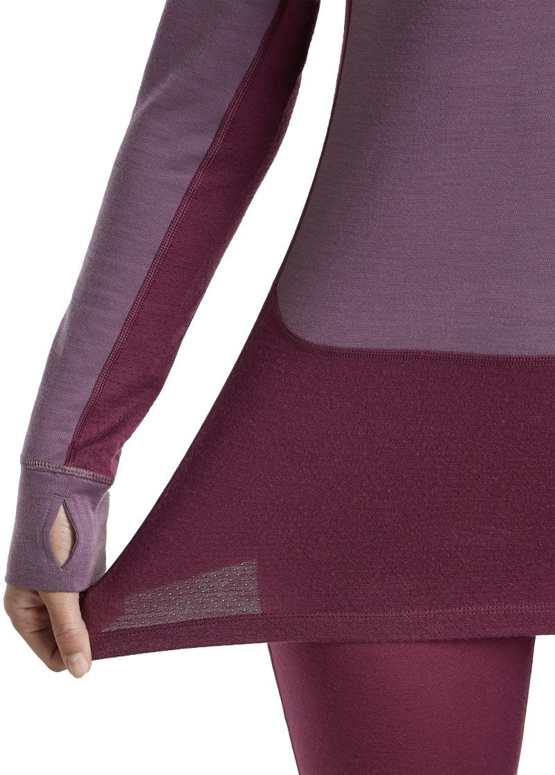 Merino 200 ZoneKnit LS Half Zip - Womens - dark berry / grey plum / cb 1