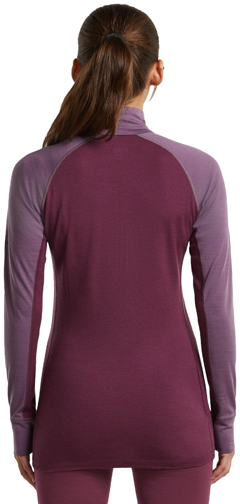 Merino 200 ZoneKnit LS Half Zip - Womens - dark berry / grey plum / cb 1
