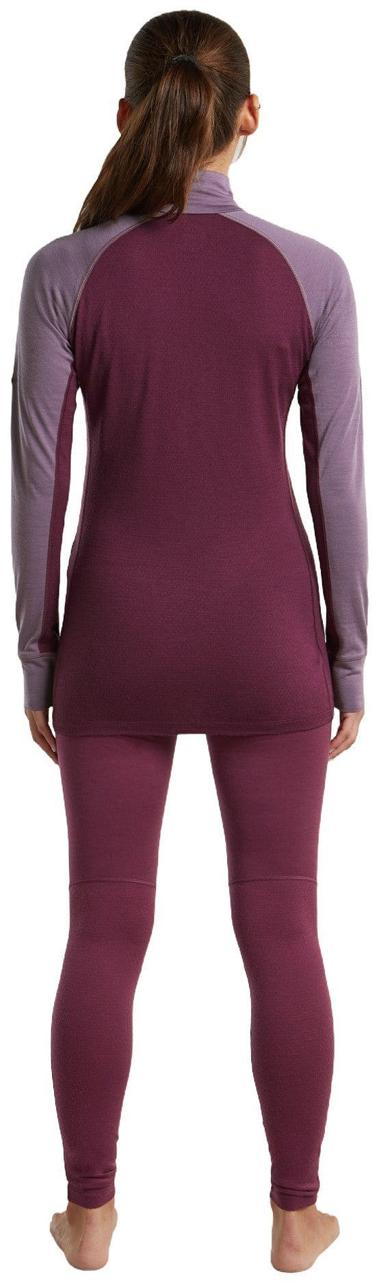 Merino 200 ZoneKnit LS Half Zip - Womens - dark berry / grey plum / cb 1