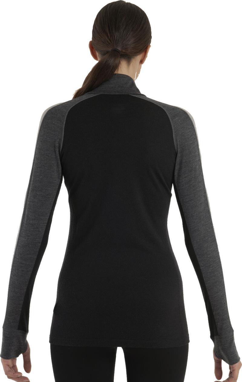 Merino 200 ZoneKnit LS Half Zip - Womens - jet heather / black / metro heather / cb 1