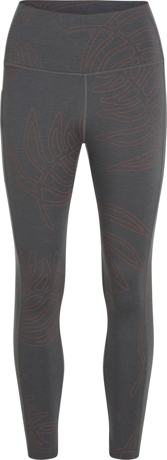 Merino 260 Fastray 25" High Rise Tights Fresh Ferns AOP - Womens - obsidian / carob / aop 1