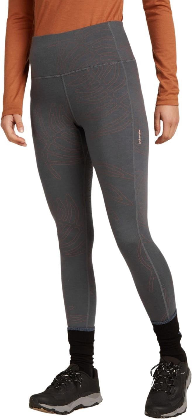 Merino 260 Fastray 25" High Rise Tights Fresh Ferns AOP - Womens - obsidian / carob / aop 1