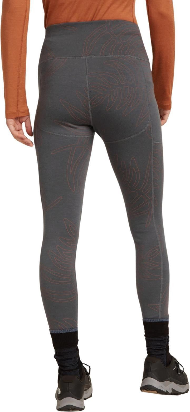 Merino 260 Fastray 25" High Rise Tights Fresh Ferns AOP - Womens - obsidian / carob / aop 1