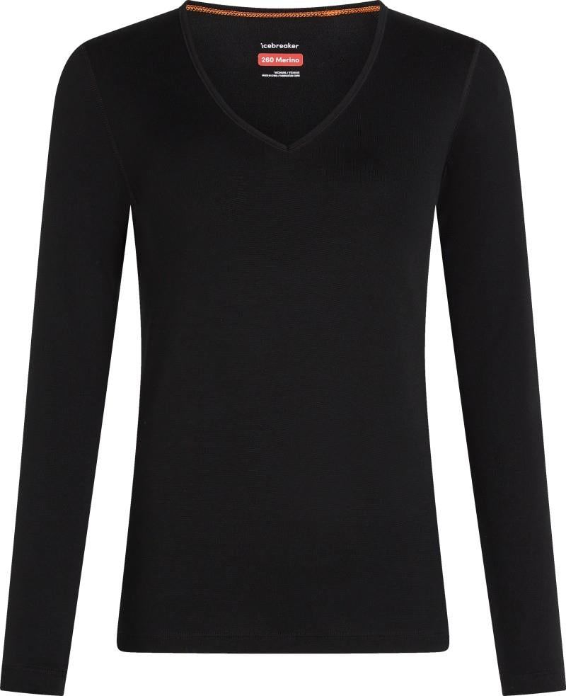 Merino 260 Oasis LS V-Neck - Womens - black 1