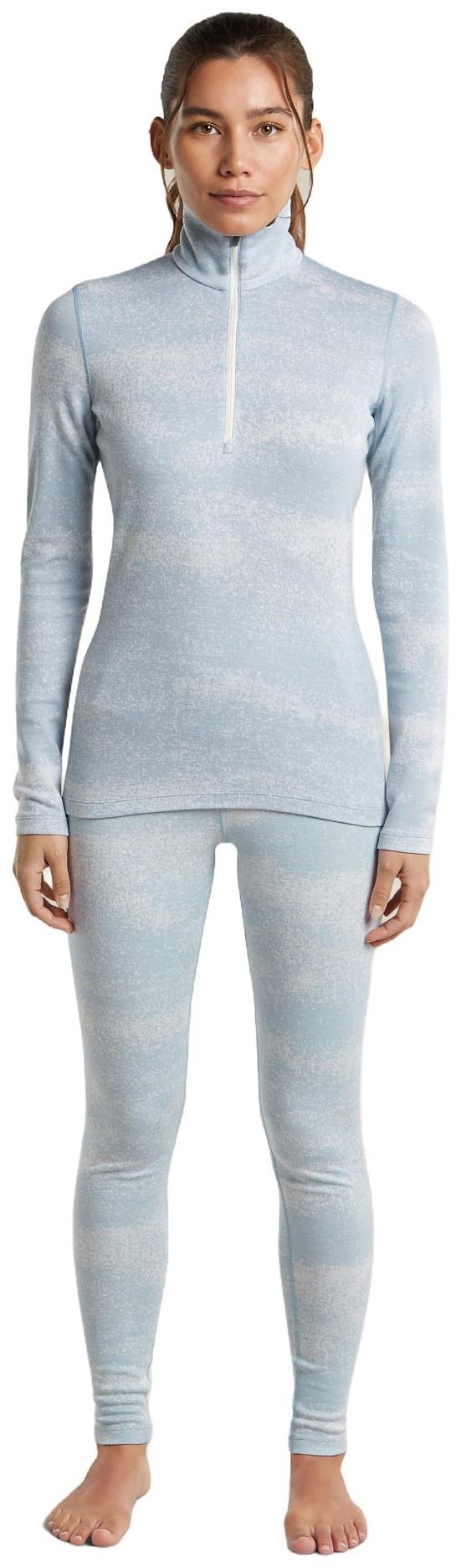 Merino 260 Oasis Vertex High Rise Leggings - Chillwave - Womens - snow / zinc blue / jaquard 1