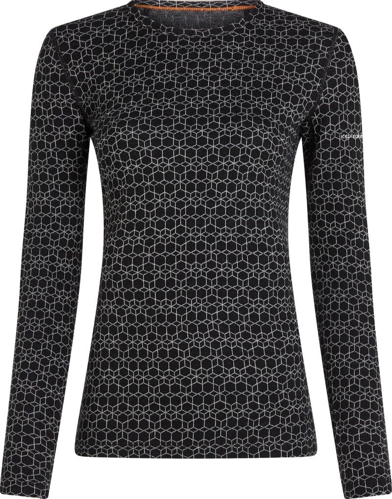 Merino 260 Oasis Vertex LS Crewe - Alpine Geo - Womens - black / snow / jaquard 1