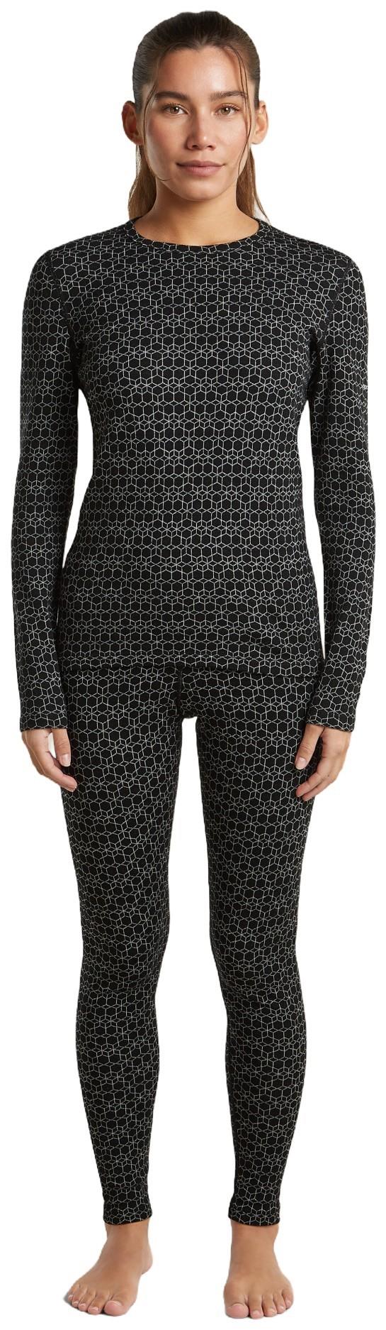 Merino 260 Oasis Vertex LS Crewe - Alpine Geo - Womens - black / snow / jaquard 1