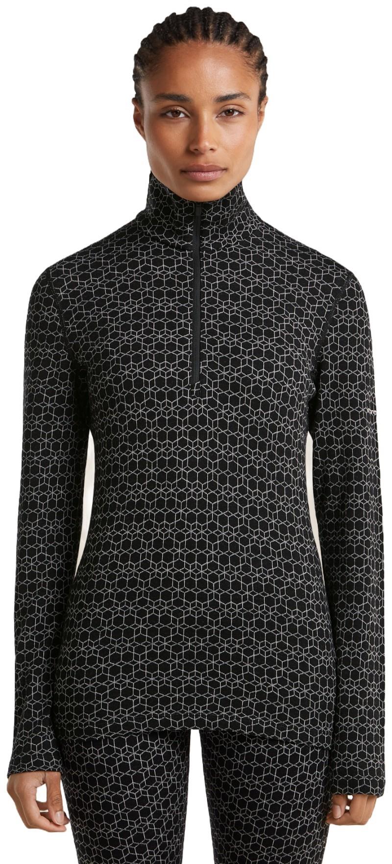 Merino 260 Oasis Vertex LS Half Zip - Alpine Geo - Womens - black / snow / jaquard 1