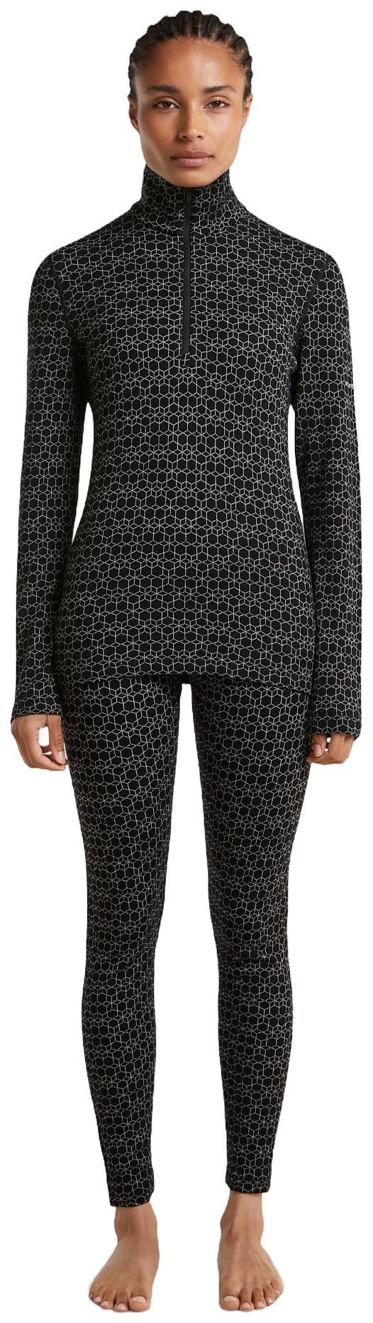 Merino 260 Oasis Vertex LS Half Zip - Alpine Geo - Womens - black / snow / jaquard 1