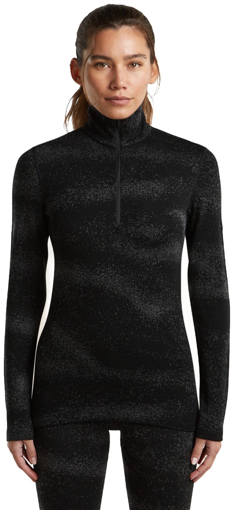 Merino 260 Oasis Vertex LS Half Zip - Chillwave - Womens - black / obsidian / jaquard 1