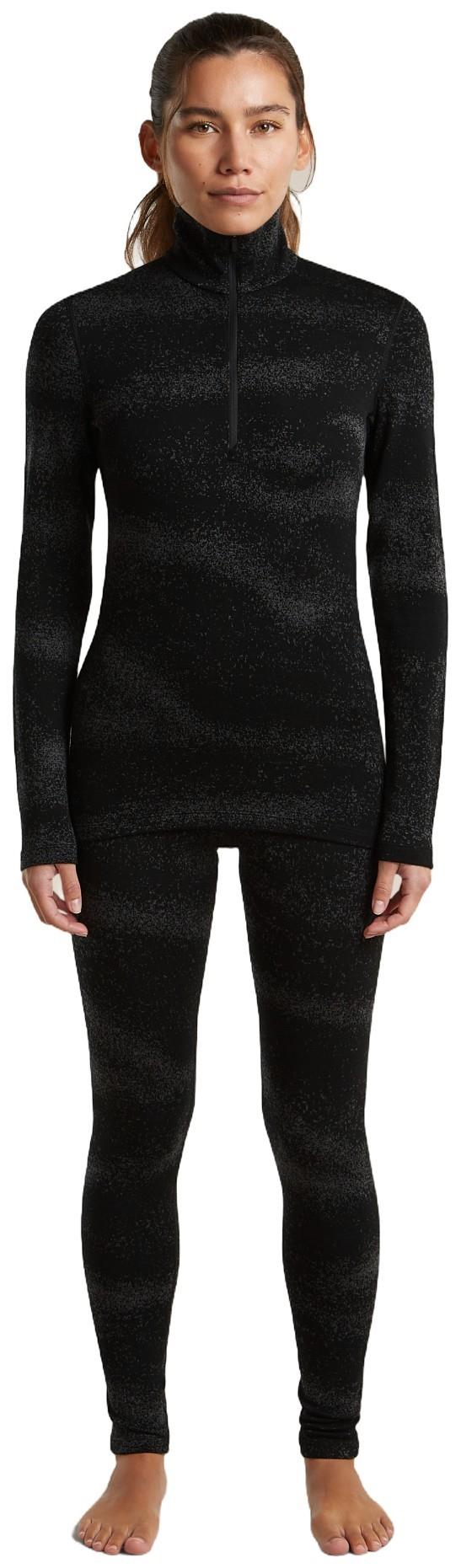 Merino 260 Oasis Vertex LS Half Zip - Chillwave - Womens - black / obsidian / jaquard 1