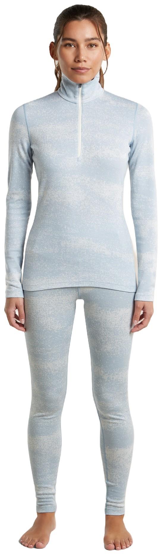Merino 260 Oasis Vertex LS Half Zip - Chillwave - Womens - snow / zinc blue / jaquard 1