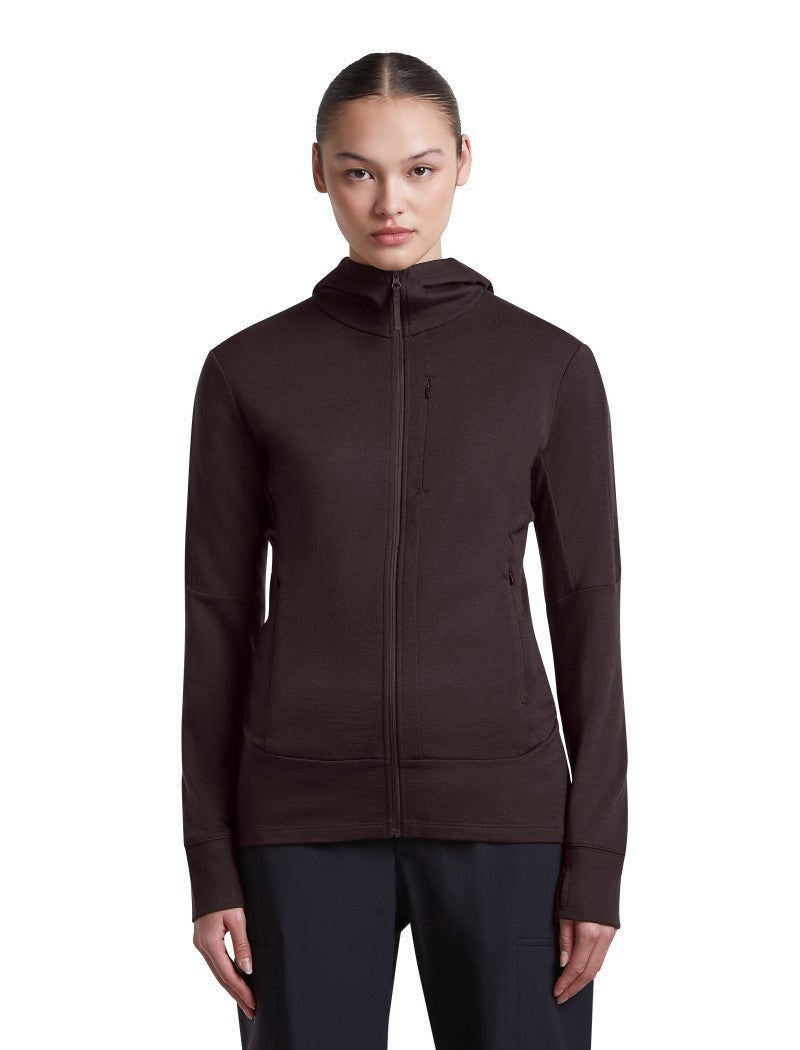 Merino 260 Quantum LS Zip Hoodie - Womens - bittersweet 1