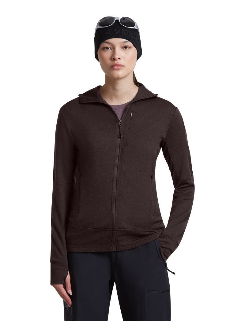 Merino 260 Quantum LS Zip Hoodie - Womens - bittersweet 1