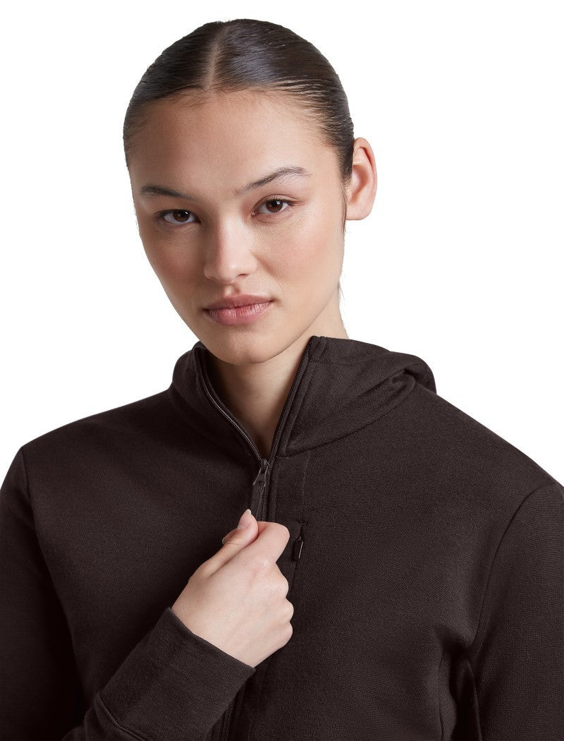 Merino 260 Quantum LS Zip Hoodie - Womens - bittersweet 1
