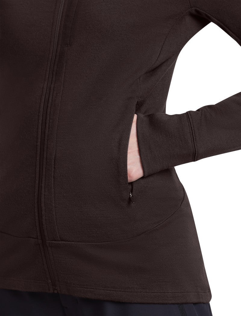 Merino 260 Quantum LS Zip Hoodie - Womens - bittersweet 1