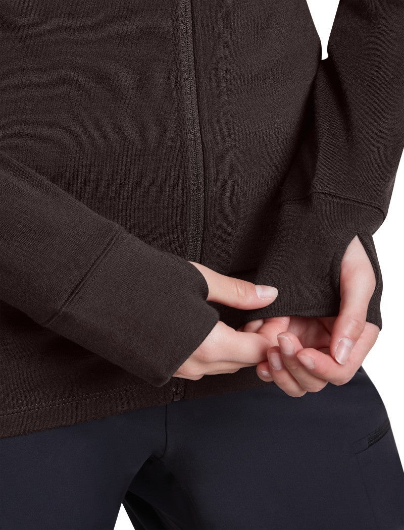 Merino 260 Quantum LS Zip Hoodie - Womens - bittersweet 1