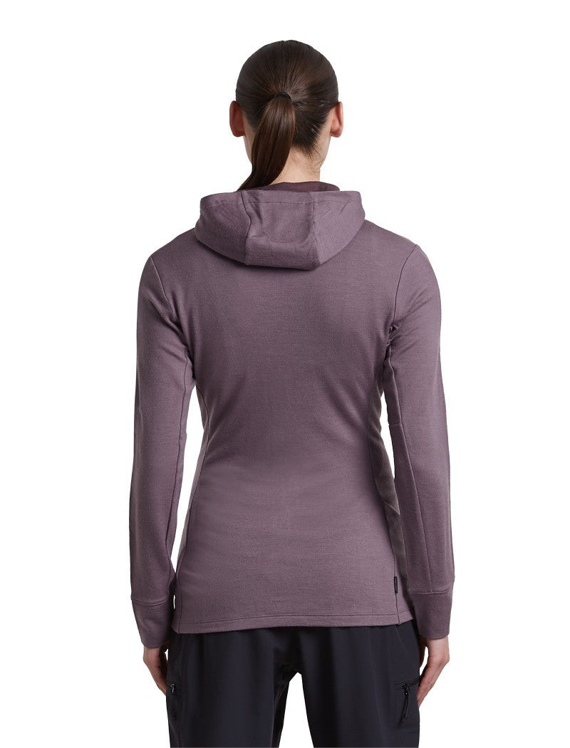 Merino 260 Quantum LS Zip Hoodie - Womens - grey plum / dk berry / cb 1