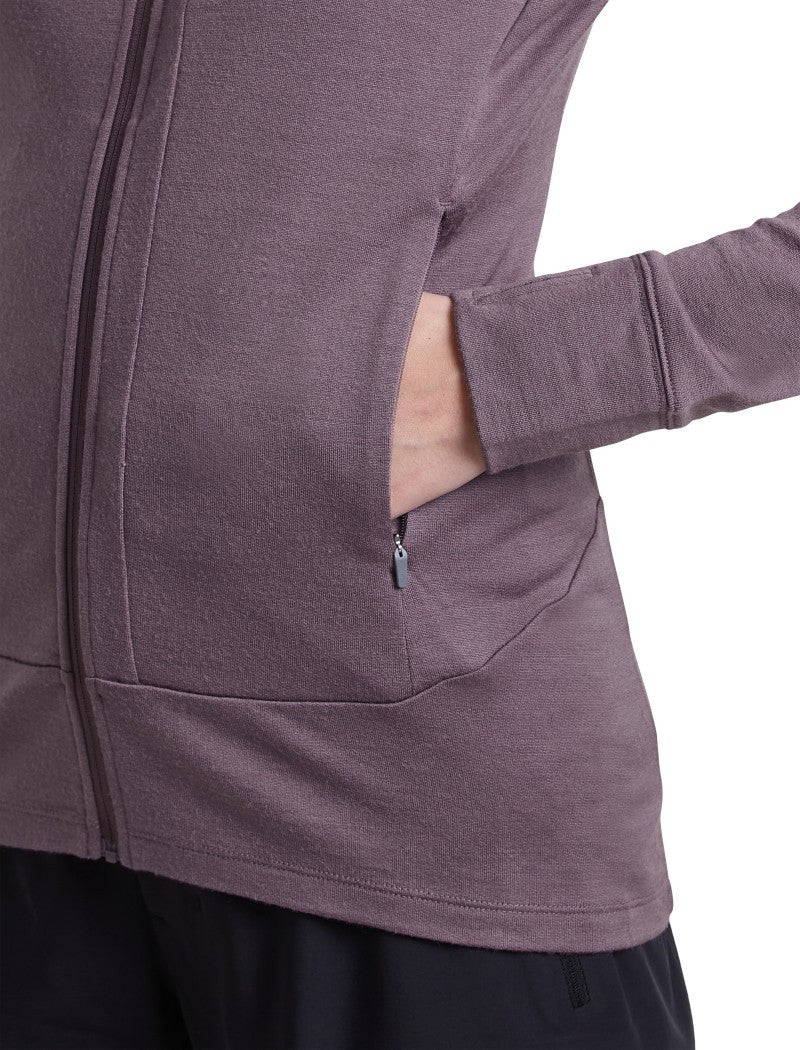 Merino 260 Quantum LS Zip Hoodie - Womens - grey plum / dk berry / cb 1