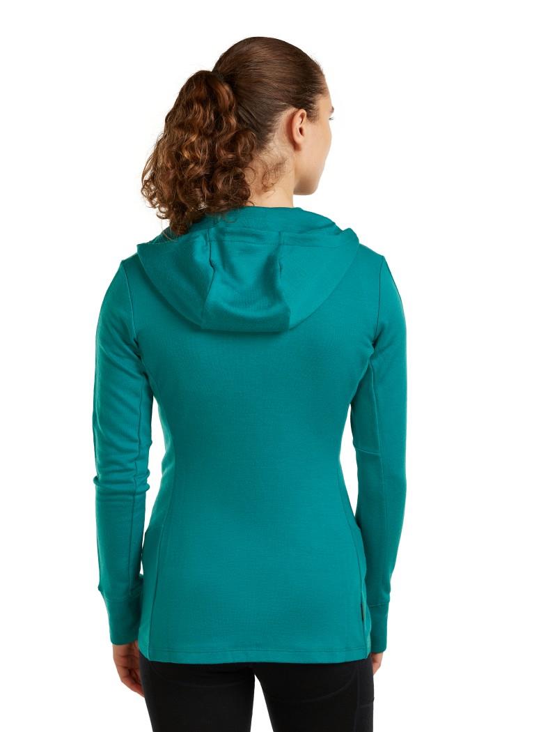 Merino 260 Quantum LS Zip Hoodie - Womens - tidal teal 1
