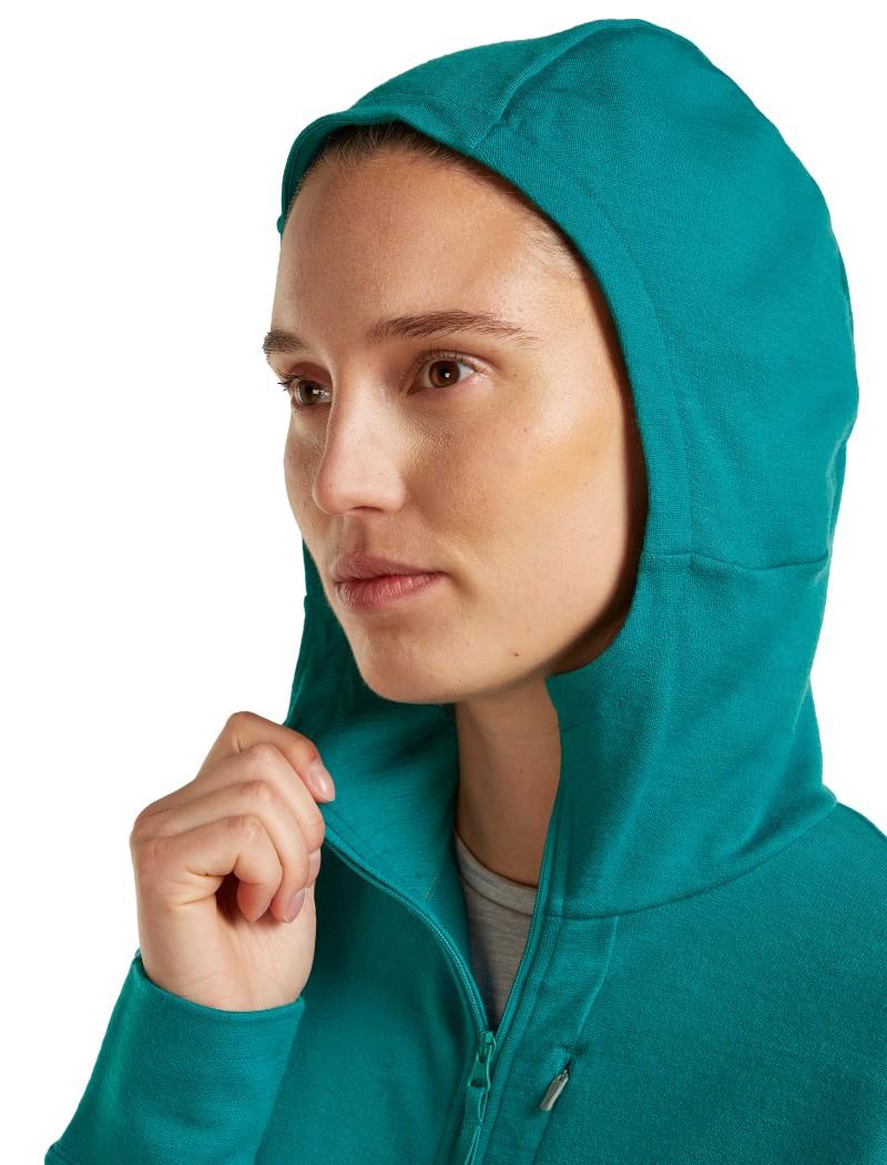 Merino 260 Quantum LS Zip Hoodie - Womens - tidal teal 1