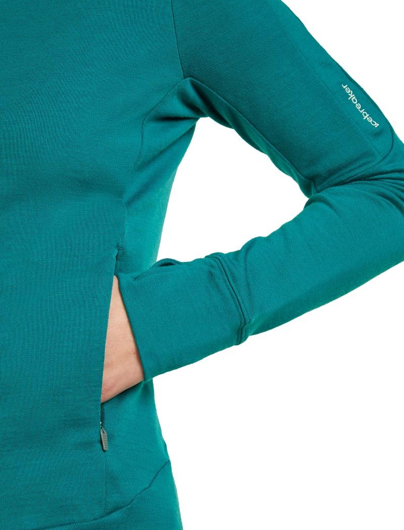 Merino 260 Quantum LS Zip Hoodie - Womens - tidal teal 1