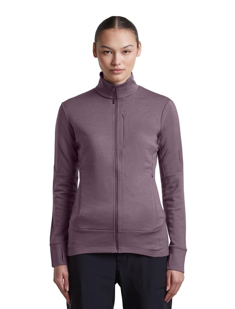 Merino 260 Quantum LS Zip - Womens - grey plum 1