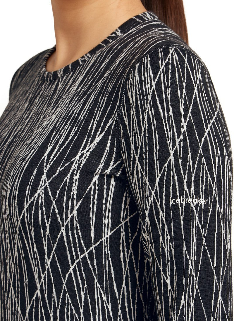 Merino 260 Tech Vertex LS Crewe - GRX1 - Womens - black / snow / jacquard 1