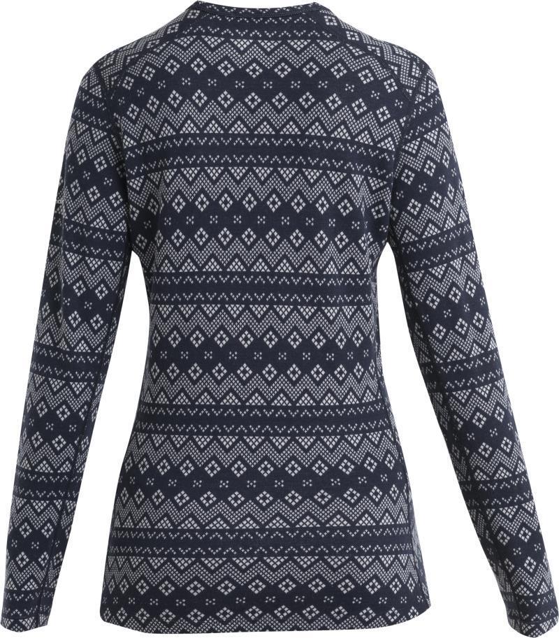 Merino 260 Vertex LS Crewe - First Snow - Womens - Midnight Navy / Snow - Jacquard 2