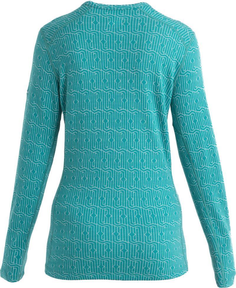 Merino 260 Vertex LS Crewe - Herenga - Womens - Flux Green / Snow - Jacquard 2