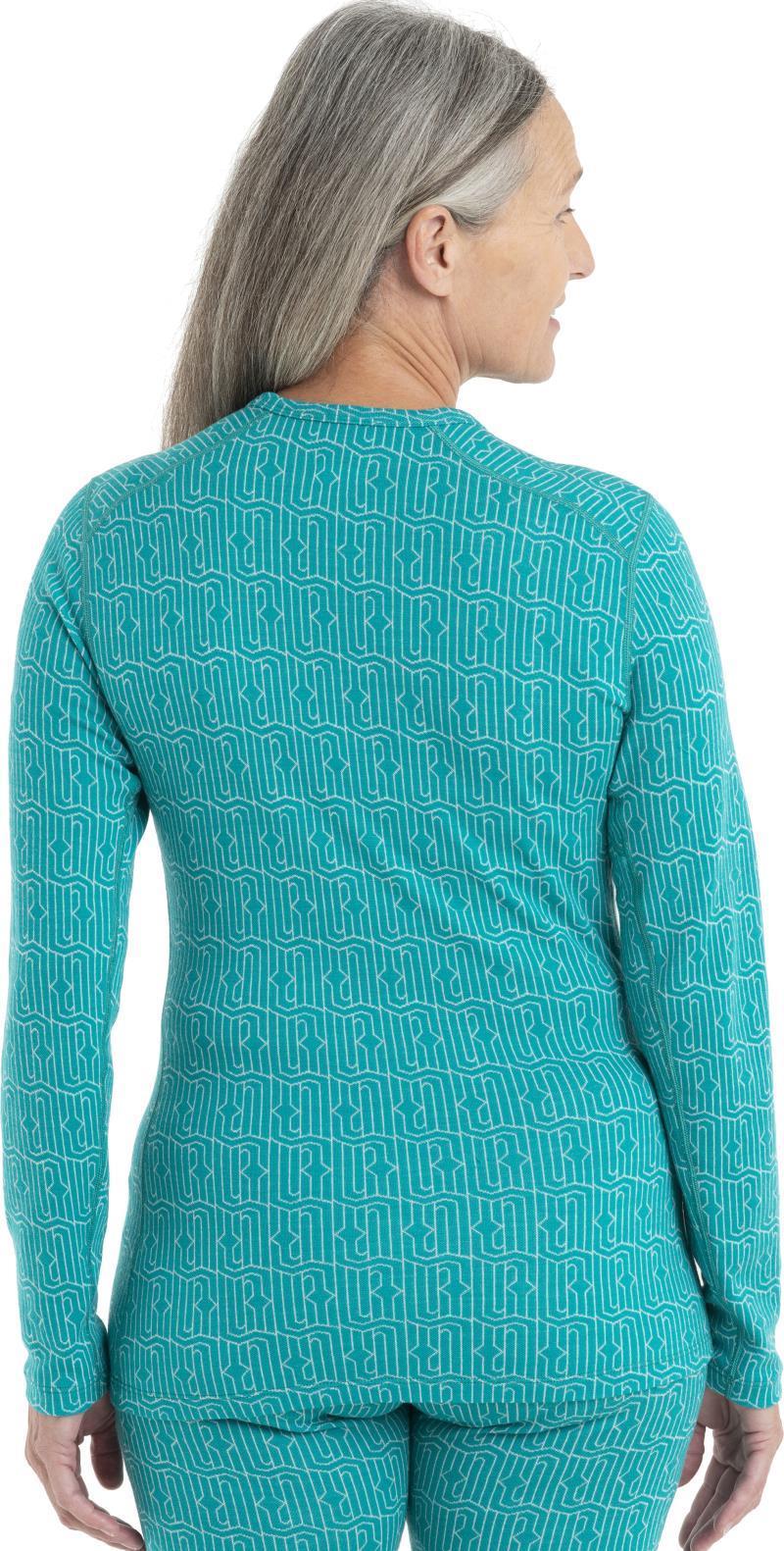 Merino 260 Vertex LS Crewe - Herenga - Womens - Flux Green / Snow - Jacquard 4