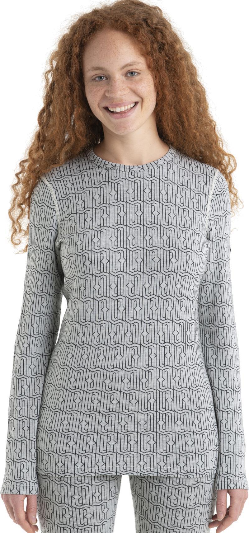Merino 260 Vertex LS Crewe - Herenga - Womens - Snow / Black - Jacquard 3