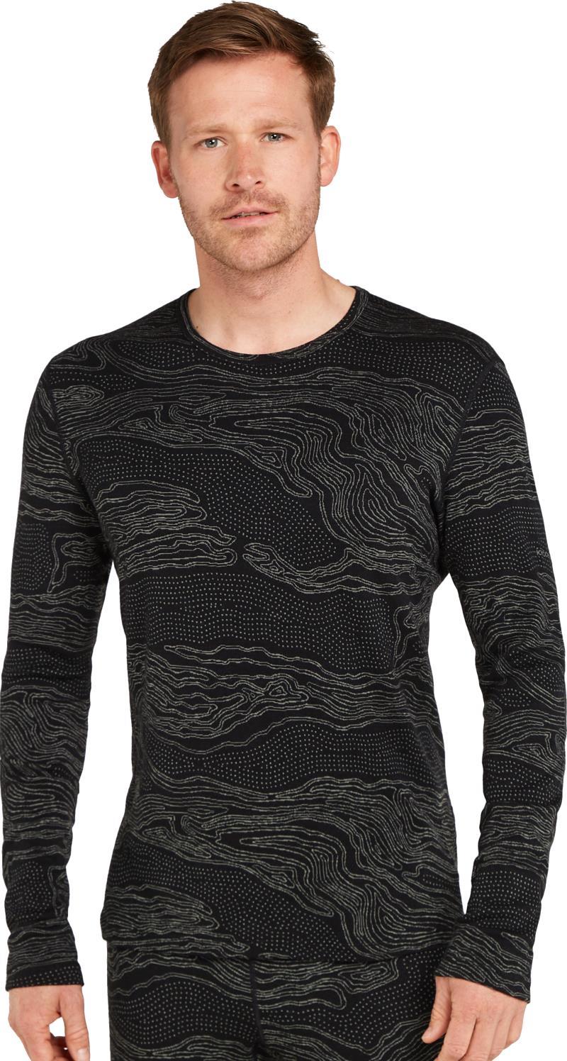 Merino 260 Vertex LS Crewe - Snow Guide - Mens - Black / Galaxy / Jacquard 2