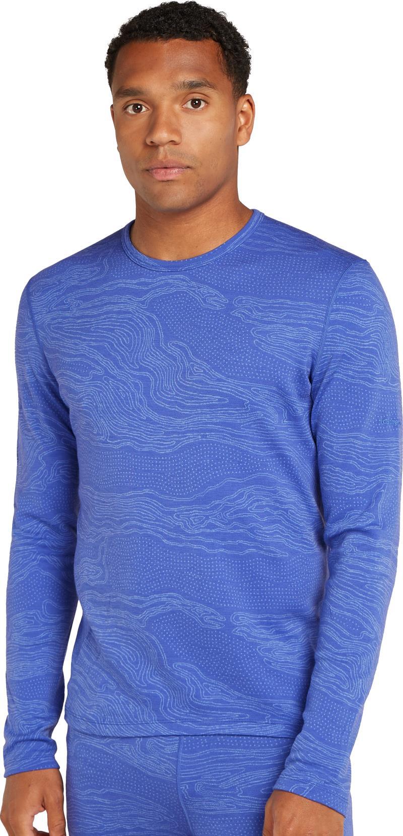 Merino 260 Vertex LS Crewe - Snow Guide - Mens - Brilliant / Baja / Jacquard 2