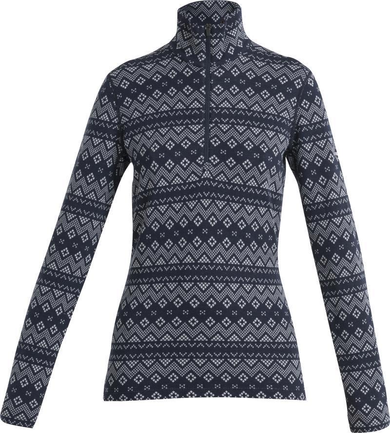 Merino 260 Vertex LS Half Zip - First Snow - Womens - Midnight Navy / Snow - Jacquard 1