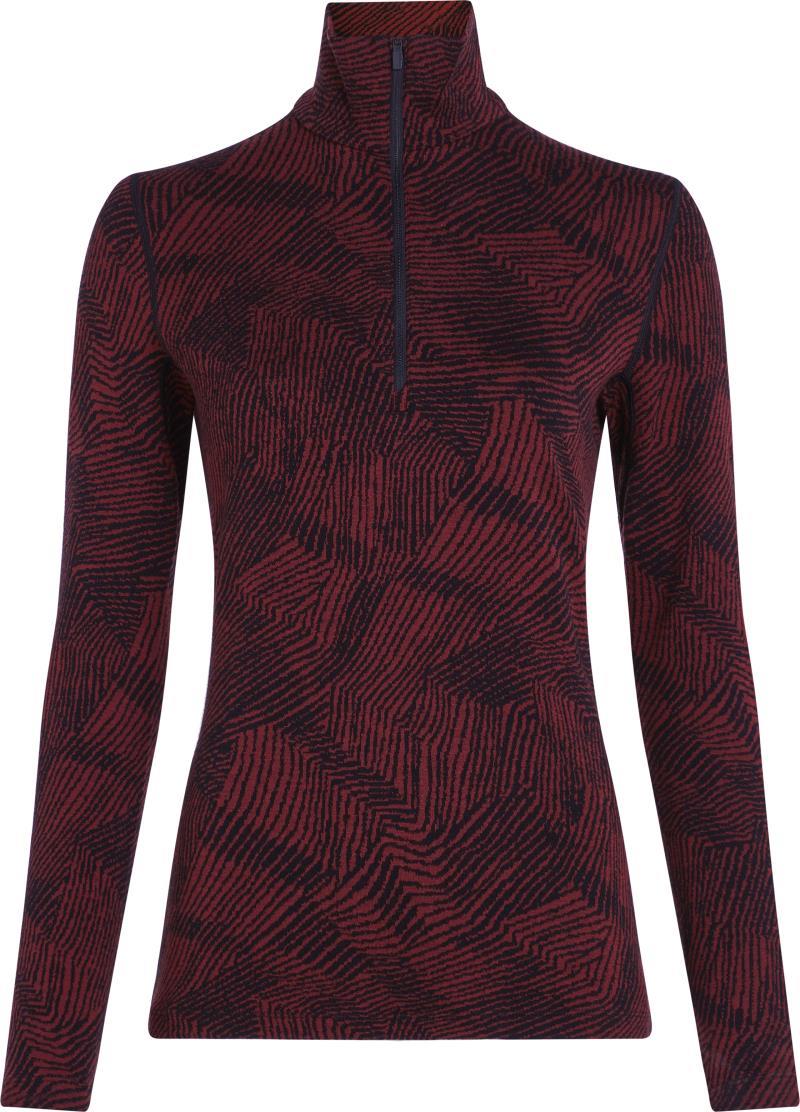 Merino 260 Vertex LS Half Zip - Frozen Forms - Womens - black / port / jacquard 1