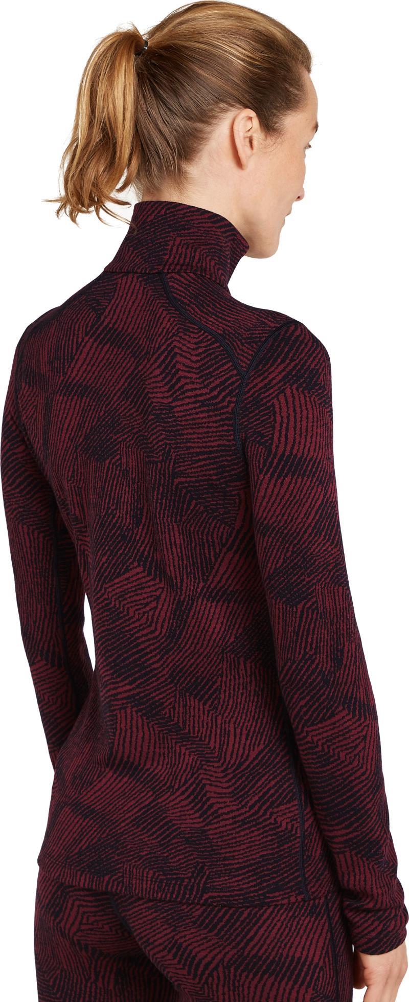 Merino 260 Vertex LS Half Zip - Frozen Forms - Womens - black / port / jacquard 1