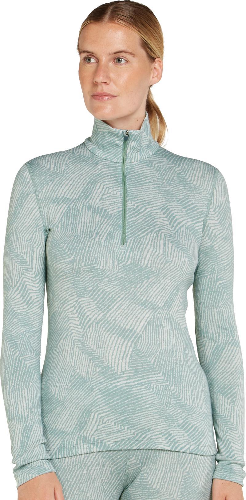 Merino 260 Vertex LS Half Zip - Frozen Forms - Womens - moss / snow / jacquard 1