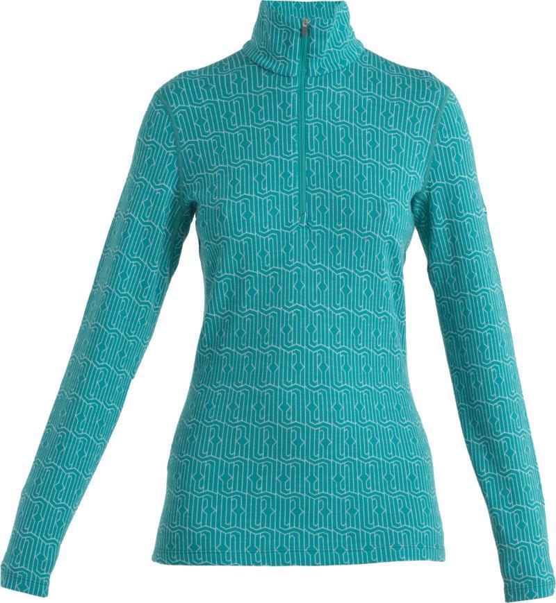 Merino 260 Vertex LS Half Zip - Herenga - Womens - Flux Green / Snow - Jacquard 1