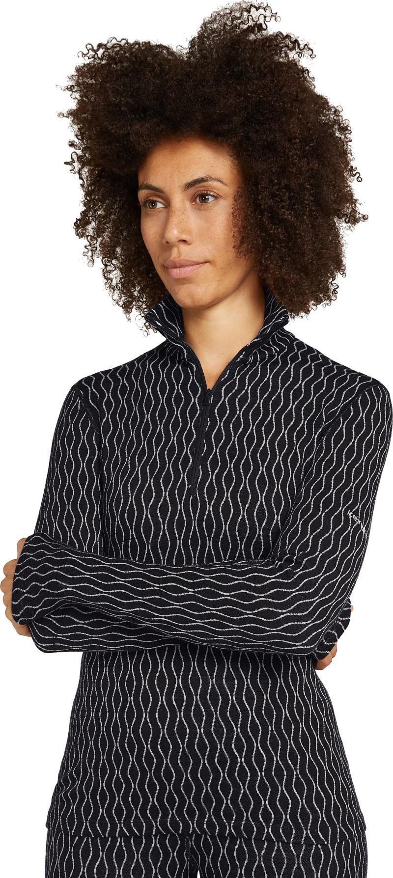 Merino 260 Vertex LS Half Zip - On-Piste - Womens - black / snow / jacquard 1