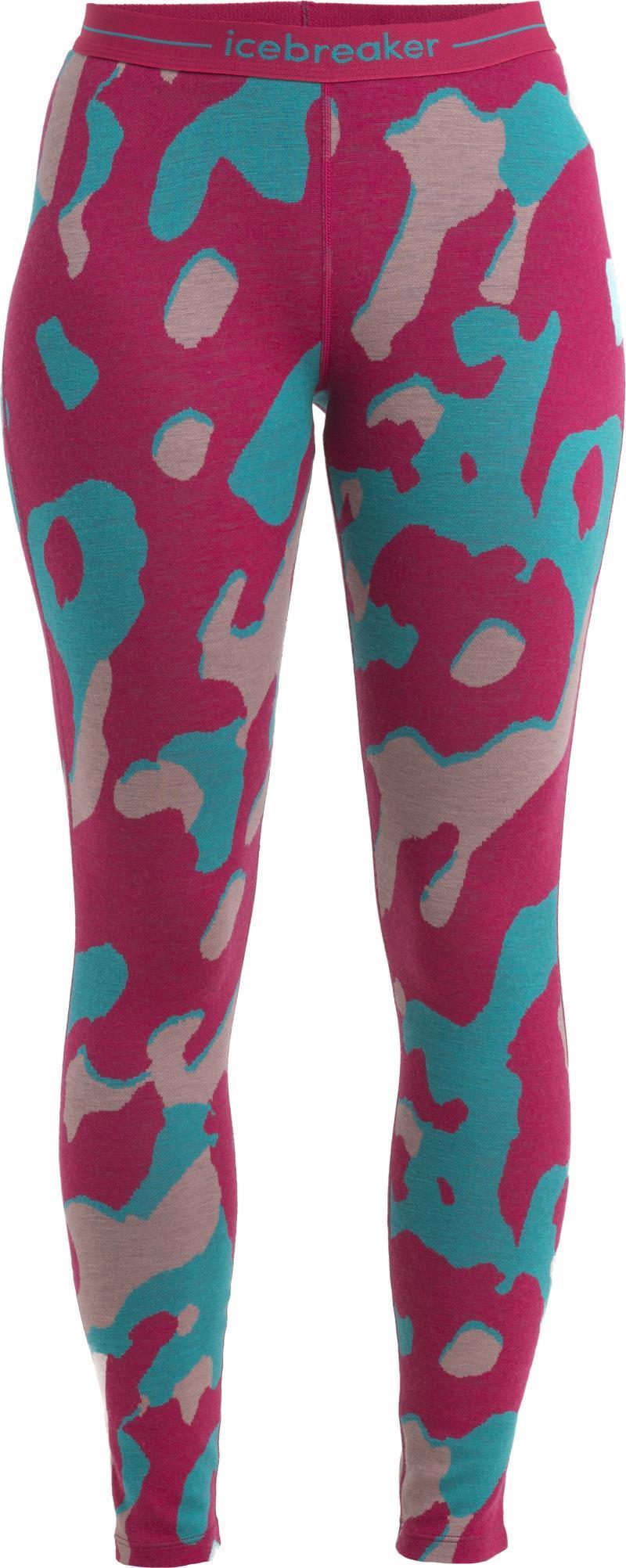 Merino 260 Vertex Leggings - Natural Camo - Womens - electron pink / crystal / flux green - jacquard 1