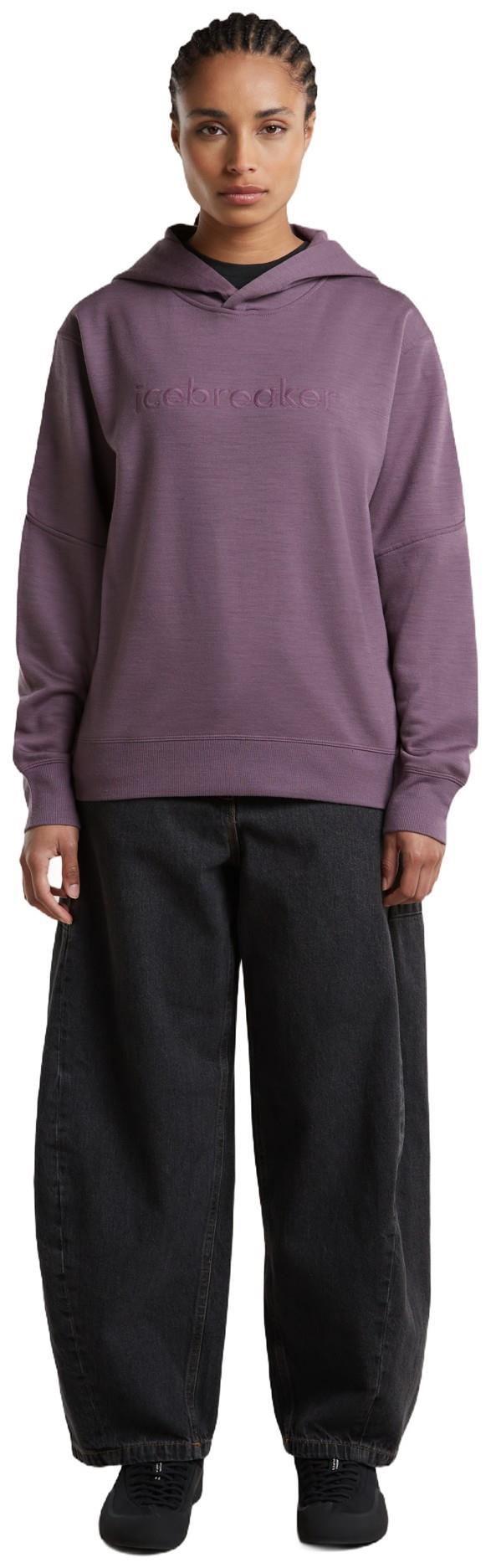Merino 360 Realfleece Elemental LS Hoodie - Womens - grey plum 1