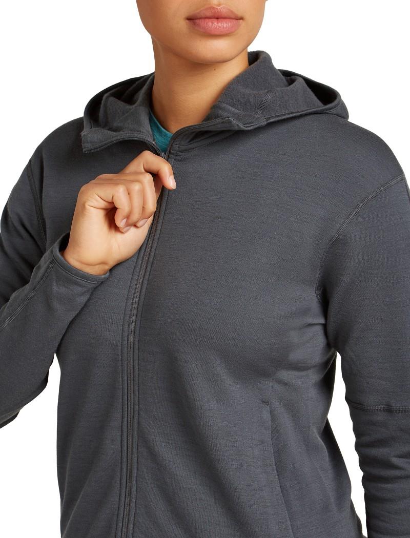 Merino 360 Realfleece Elemental LS Zip Hoodie - Womens - obsidian 1