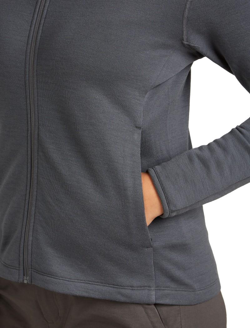 Merino 360 Realfleece Elemental LS Zip Hoodie - Womens - obsidian 1
