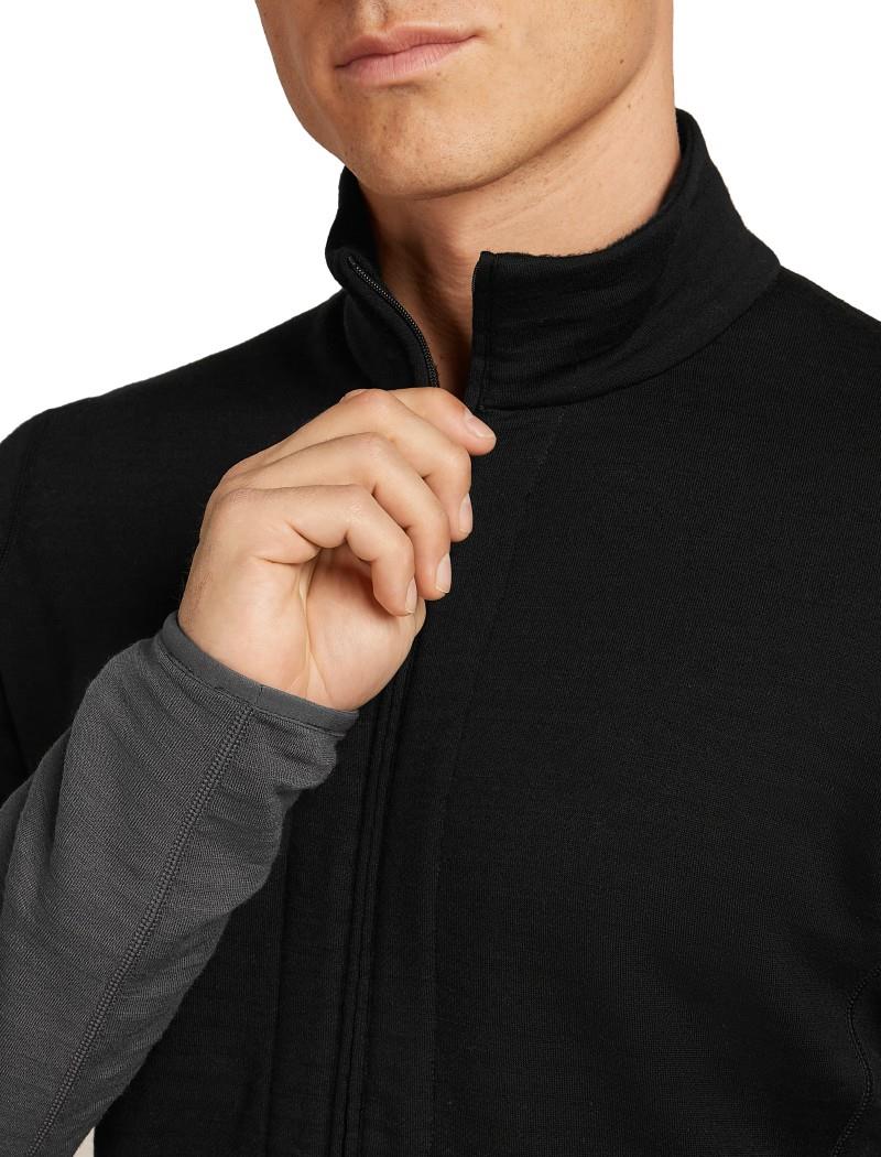 Merino 400 RealFleece Descender LS Zip - Mens - black / obsidian / cb 1