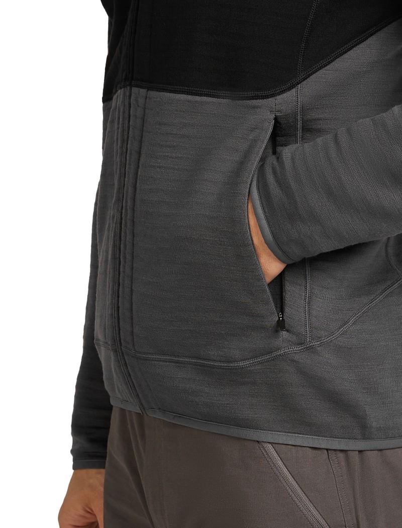 Merino 400 RealFleece Descender LS Zip - Mens - black / obsidian / cb 1