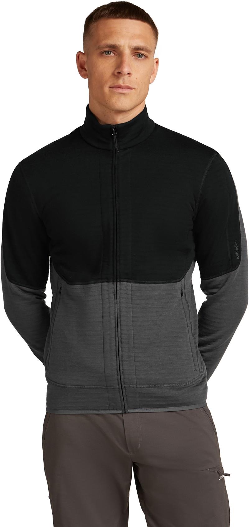 Merino 400 RealFleece Descender LS Zip - Mens - black / obsidian / cb 1