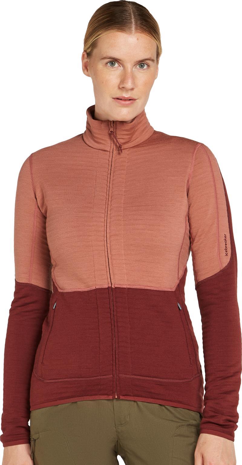 Merino 400 RealFleece Descender LS Zip - Womens - Cedarwood / Port / CB 2